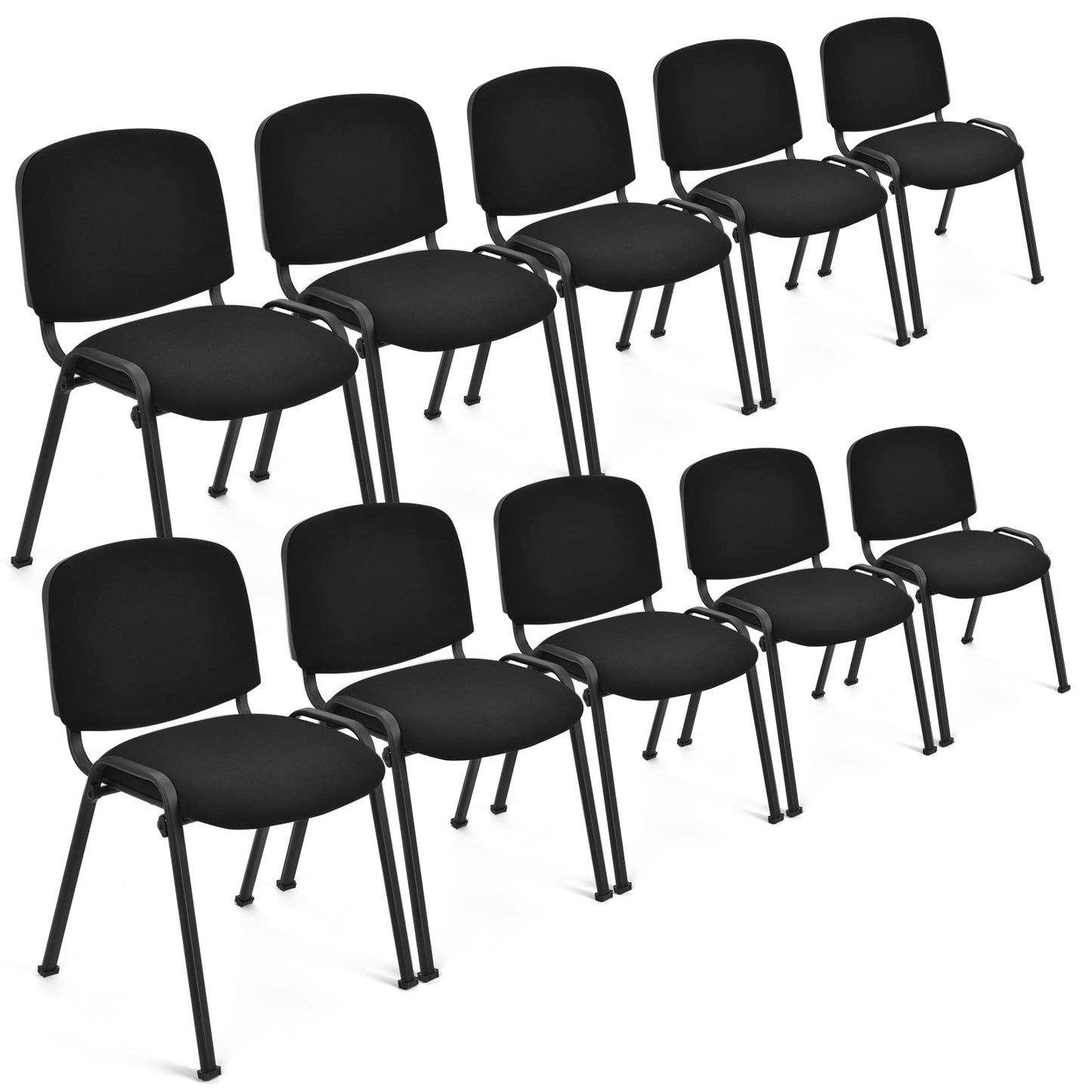 Stackable Conference Chairs with Upholstered Back & Seat, Modern Office Chairs Guest Reception Chairs for Waiting Room
