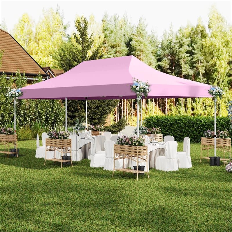 10 x 20 FT Instant Setup Pop Up Canopy w/6 Sidewalls Windows & Carrying Bag, Portable Outdoor Canopy Tent for Party Wedding