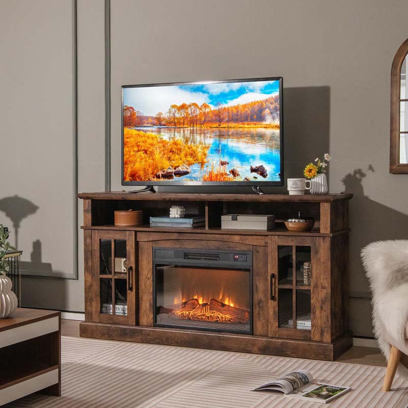 23" Electric Fireplace Insert, 1400W Recessed Fireplace Heater with 3 LED Realistic Flame Effects, Remote Control, 6H Timer