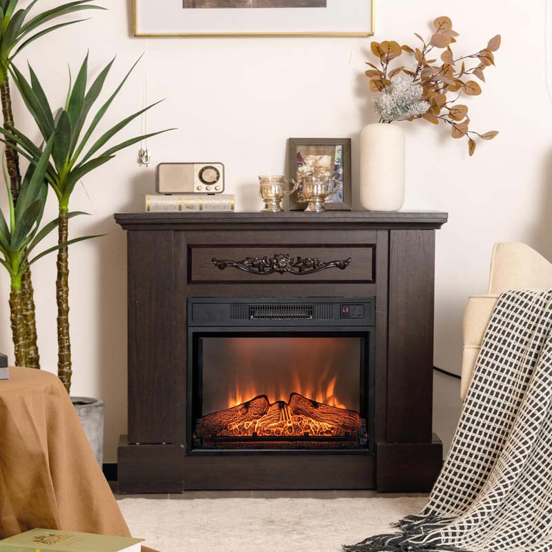 23" Electric Fireplace Insert, 1400W Recessed Fireplace Heater with 3 LED Realistic Flame Effects, Remote Control, 6H Timer