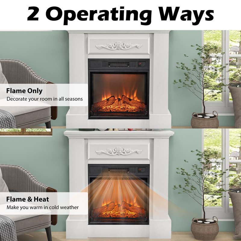 23" Electric Fireplace Insert, 1400W Recessed Fireplace Heater with 3 LED Realistic Flame Effects, Remote Control, 6H Timer