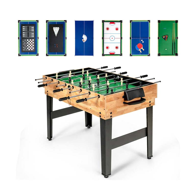 10-in-1 Combo Multi Game Table Set with Foosball, Table Tennis, Pool, Air Hockey Table, Bowling, Chess, Checkers, Backgammon