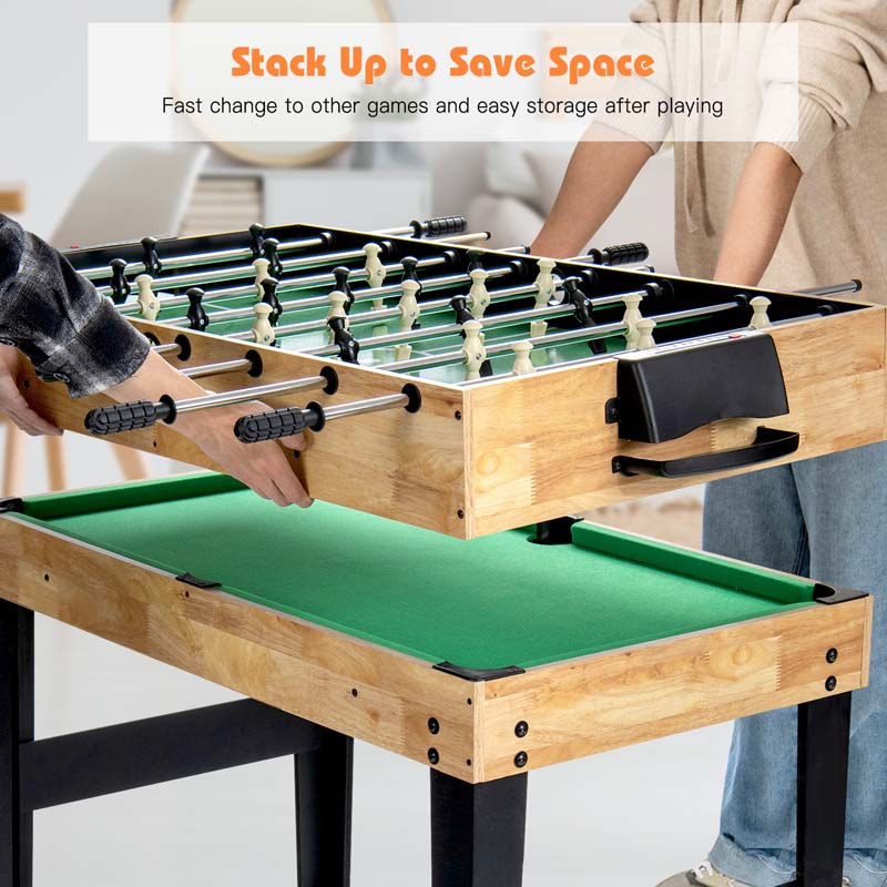 10-in-1 Combo Multi Game Table Set with Foosball, Table Tennis, Pool, Air Hockey Table, Bowling, Chess, Checkers, Backgammon