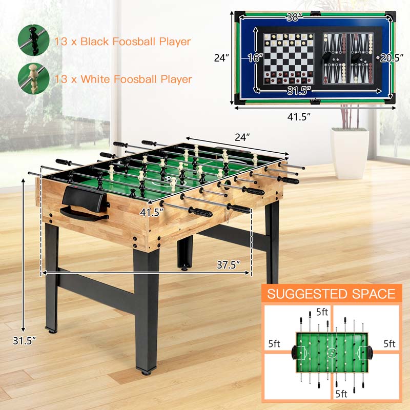 10-in-1 Combo Multi Game Table Set with Foosball, Table Tennis, Pool, Air Hockey Table, Bowling, Chess, Checkers, Backgammon
