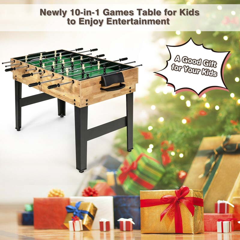10-in-1 Combo Multi Game Table Set with Foosball, Table Tennis, Pool, Air Hockey Table, Bowling, Chess, Checkers, Backgammon