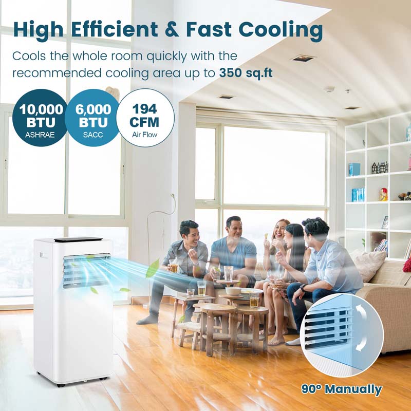 10000 BTU 3-in-1 Portable Air Conditioner with Fan & Dehumidifier, Sleep Mode, Room AC Unit Cools up to 350 Sq.Ft