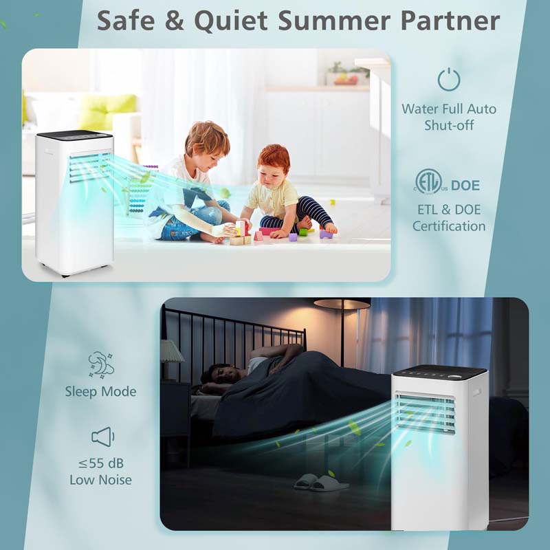 10000 BTU 3-in-1 Quiet AC Unit Portable Air Conditioner with Fan & Dehumidifier, Sleep Mode