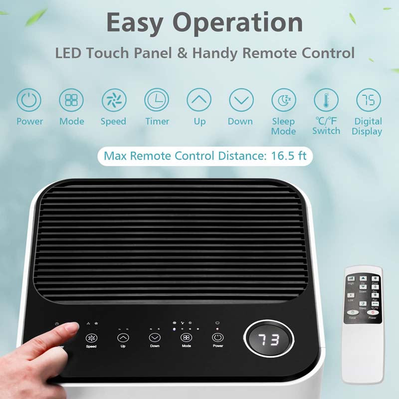10000 BTU 3-in-1 Quiet AC Unit Portable Air Conditioner with Fan & Dehumidifier, Sleep Mode