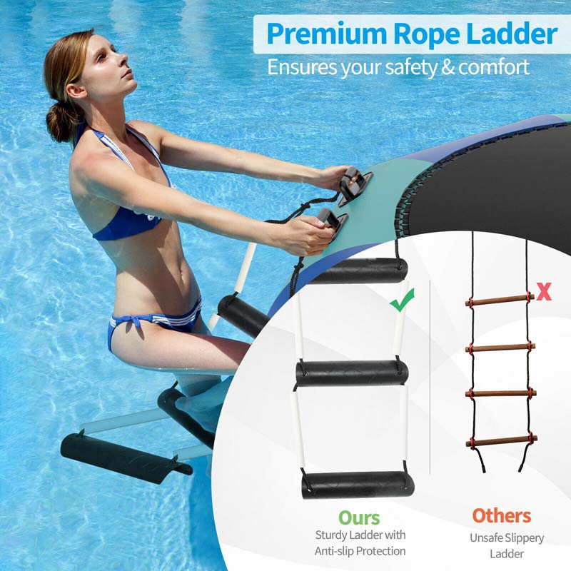 10 FT Inflatable Water Bouncer Trampoline Portable Bounce Swim Platform for Lakes Pools Calm Sea