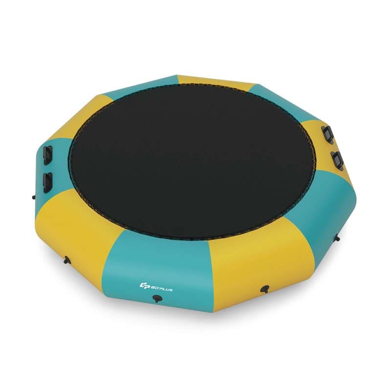 10 FT Inflatable Water Bouncer Trampoline Portable Bounce Swim Platform for Lakes Pools Calm Sea