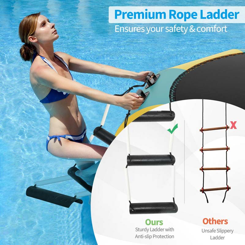 10 FT Inflatable Water Bouncer Trampoline Portable Bounce Swim Platform for Lakes Pools Calm Sea