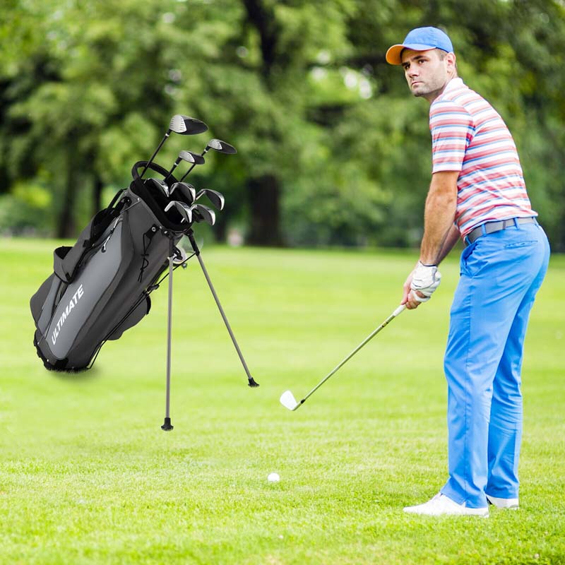 10 Pieces Men's Complete Golf Clubs Package Set Right Hand