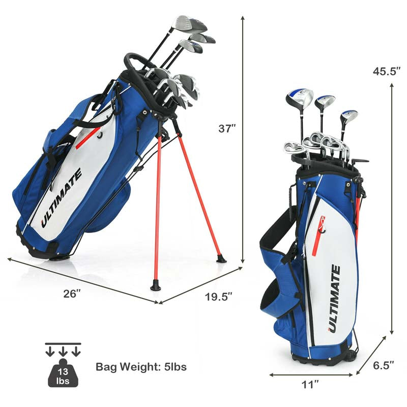 10 Pieces Men's Complete Golf Clubs Package Set Right Hand
