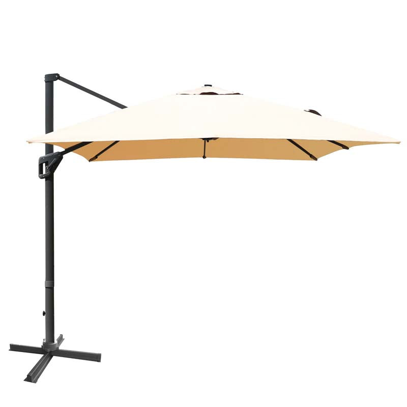 10 x 13FT Patio Umbrella Outdoor Rectangular Cantilever Umbrella for Market, Hanging Offset Umbrella with 360° Rotation