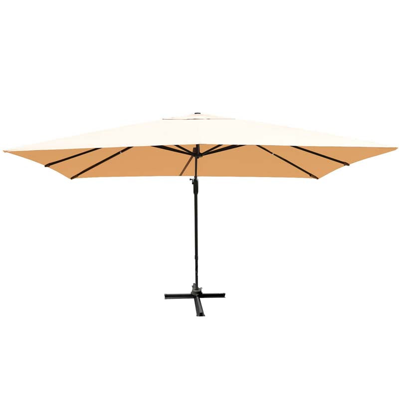 10 x 13FT Patio Umbrella Outdoor Rectangular Cantilever Umbrella for Market, Hanging Offset Umbrella with 360° Rotation