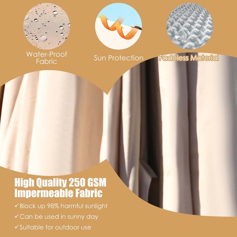 10 x 13FT Patio Umbrella Outdoor Rectangular Cantilever Umbrella for Market, Hanging Offset Umbrella with 360° Rotation