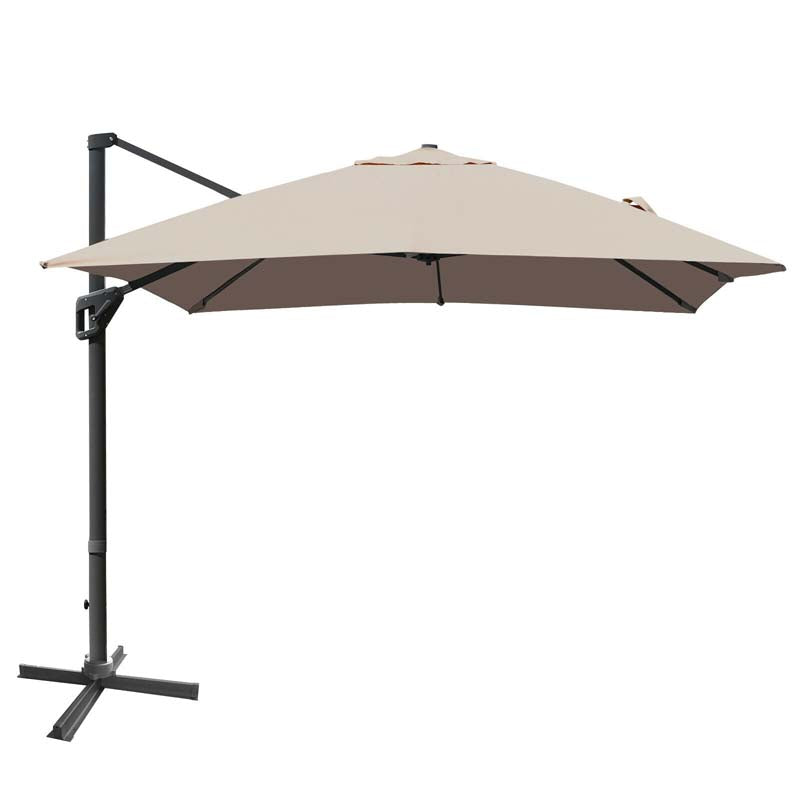 10 x 13FT Patio Umbrella Outdoor Rectangular Cantilever Umbrella for Market, Hanging Offset Umbrella with 360° Rotation