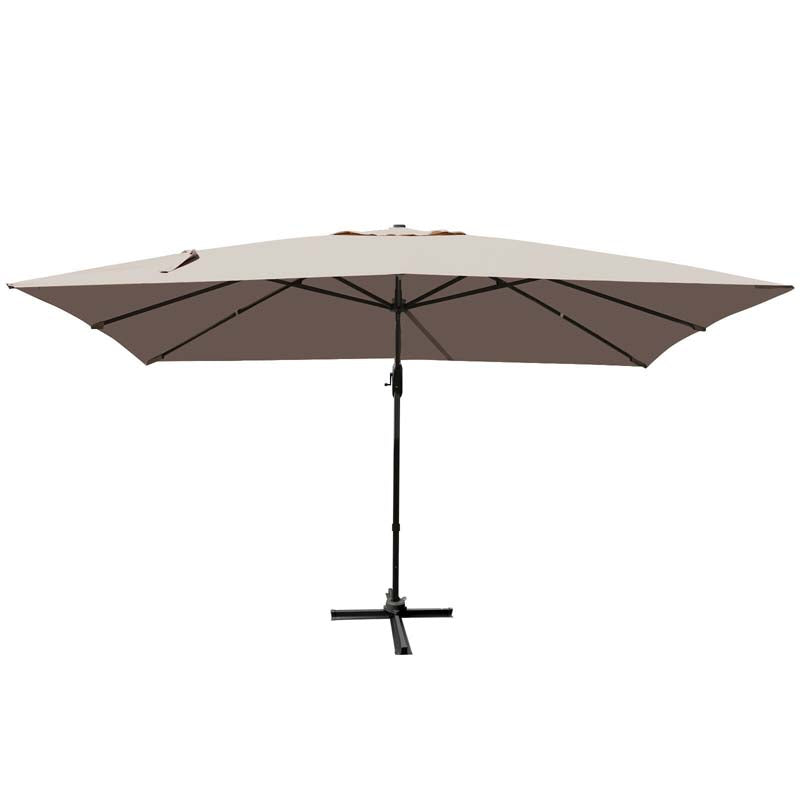 10 x 13FT Patio Umbrella Outdoor Rectangular Cantilever Umbrella for Market, Hanging Offset Umbrella with 360° Rotation