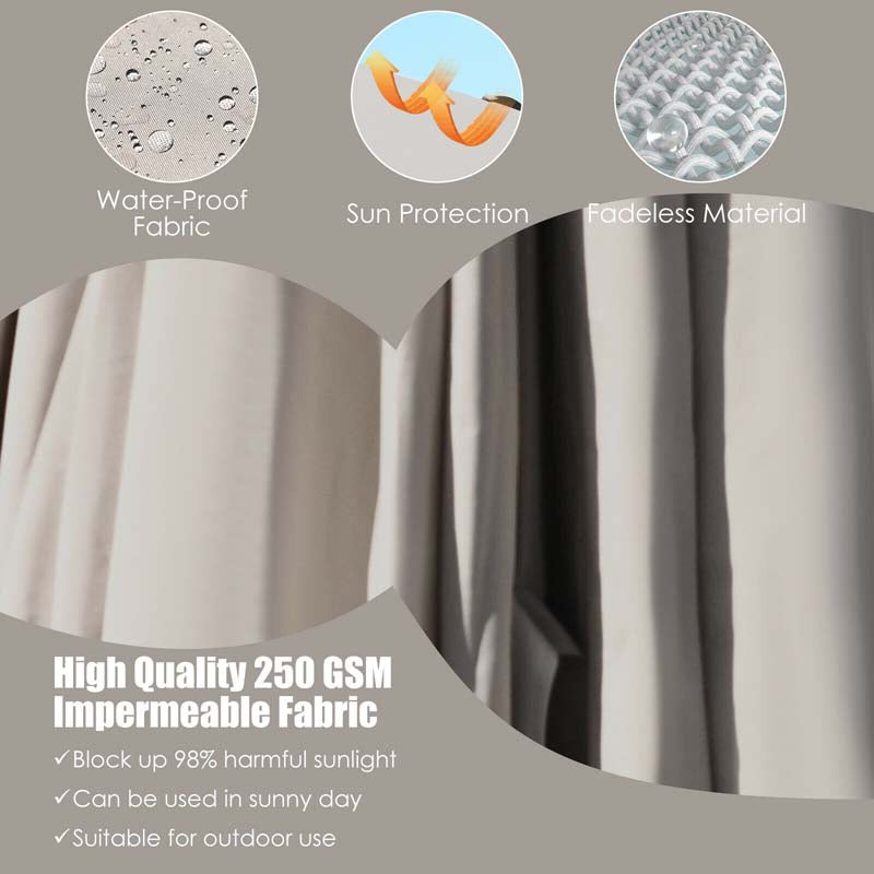 10 x 13FT Patio Umbrella Outdoor Rectangular Cantilever Umbrella for Market, Hanging Offset Umbrella with 360° Rotation