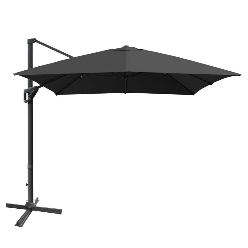 10 x 13FT Patio Umbrella Outdoor Rectangular Cantilever Umbrella for Market, Hanging Offset Umbrella with 360° Rotation