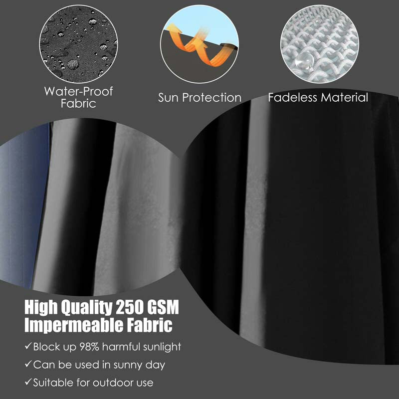 10 x 13FT Patio Umbrella Outdoor Rectangular Cantilever Umbrella for Market, Hanging Offset Umbrella with 360° Rotation