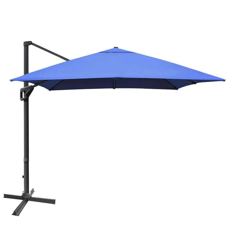 10 x 13FT Patio Umbrella Outdoor Rectangular Cantilever Umbrella for Market, Hanging Offset Umbrella with 360° Rotation