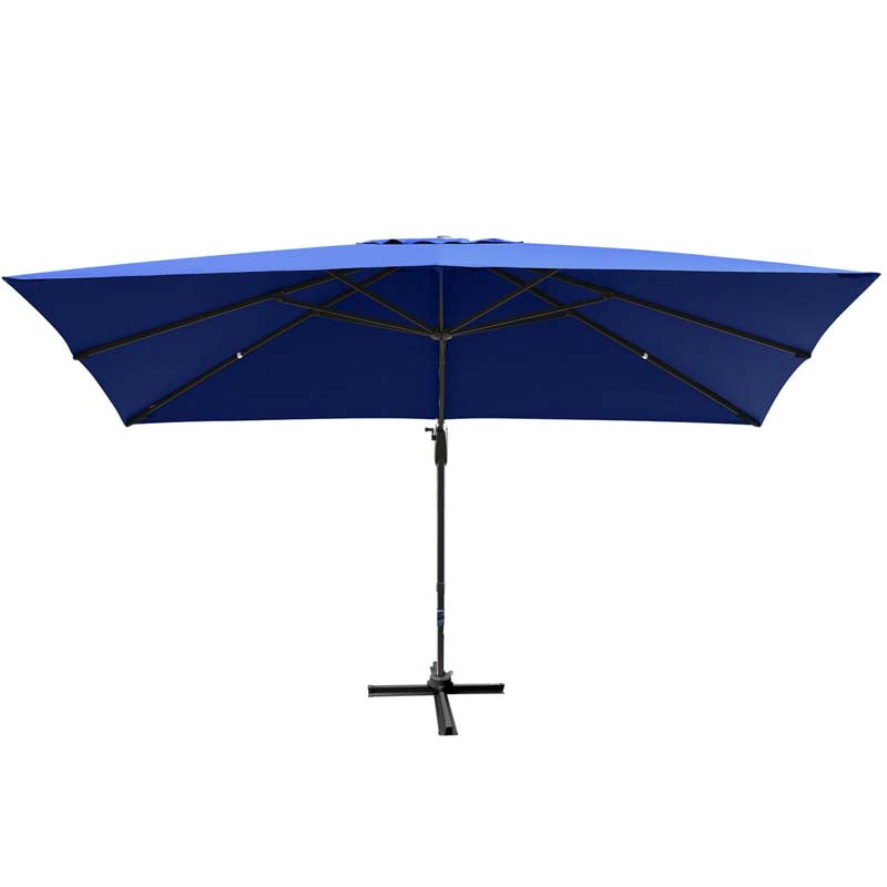 10 x 13FT Patio Umbrella Outdoor Rectangular Cantilever Umbrella for Market, Hanging Offset Umbrella with 360° Rotation