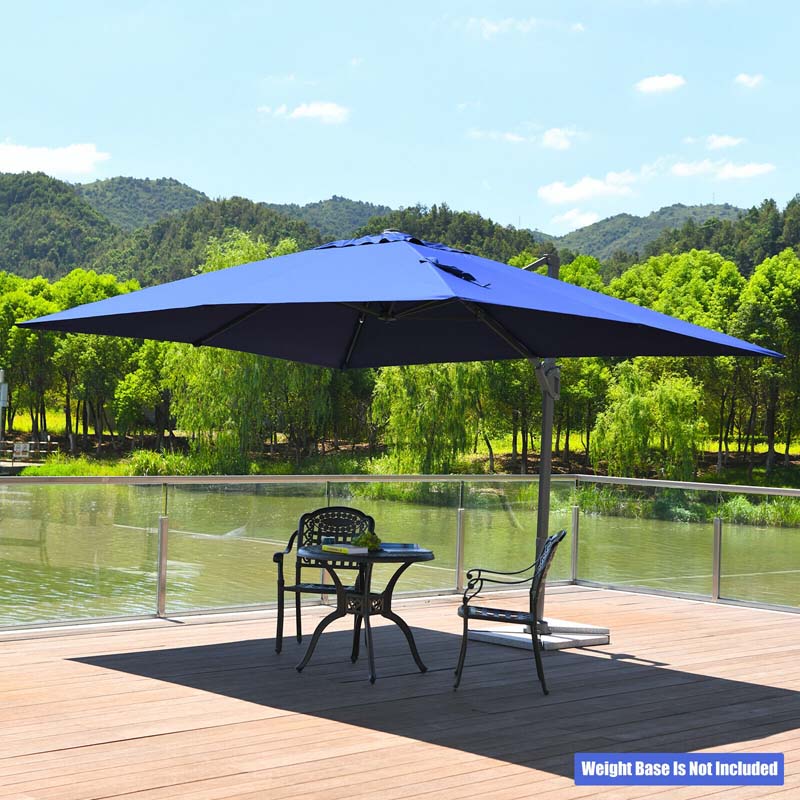 10 x 13FT Patio Umbrella Outdoor Rectangular Cantilever Umbrella for Market, Hanging Offset Umbrella with 360° Rotation