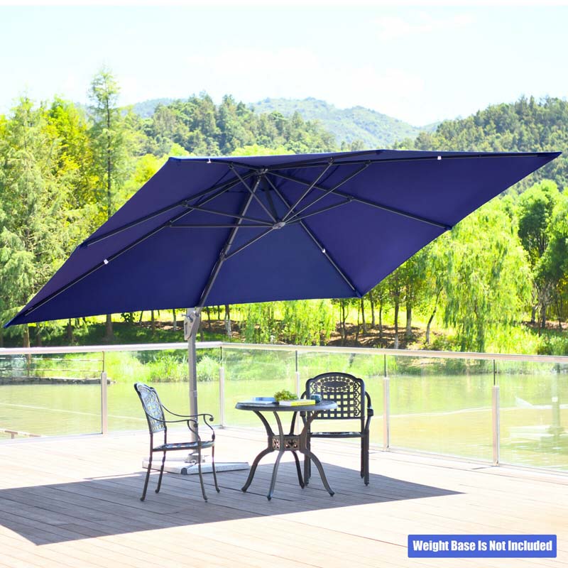 10 x 13FT Patio Umbrella Outdoor Rectangular Cantilever Umbrella for Market, Hanging Offset Umbrella with 360° Rotation