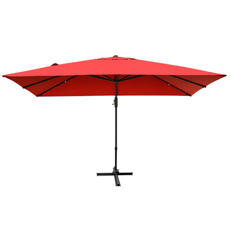10 x 13FT Patio Umbrella Outdoor Rectangular Cantilever Umbrella for Market, Hanging Offset Umbrella with 360° Rotation