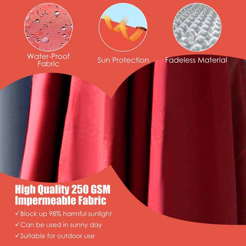 10 x 13FT Patio Umbrella Outdoor Rectangular Cantilever Umbrella for Market, Hanging Offset Umbrella with 360° Rotation