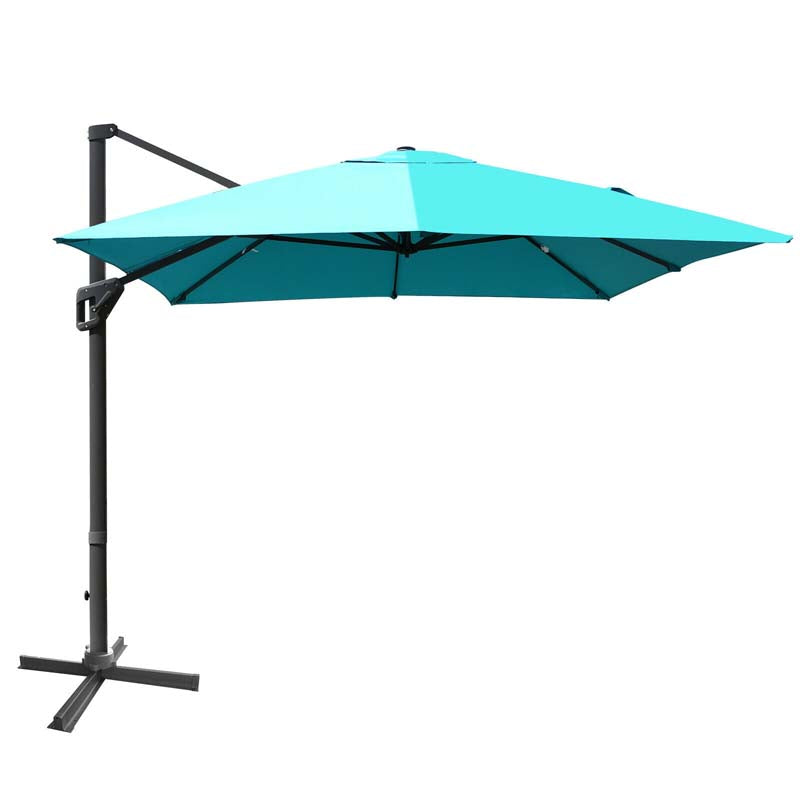 10 x 13FT Patio Umbrella Outdoor Rectangular Cantilever Umbrella for Market, Hanging Offset Umbrella with 360° Rotation