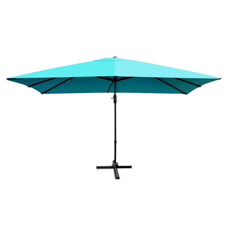 10 x 13FT Patio Umbrella Outdoor Rectangular Cantilever Umbrella for Market, Hanging Offset Umbrella with 360° Rotation
