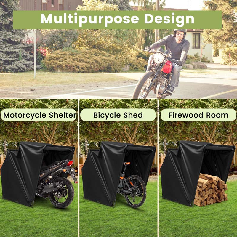 136" x 54" x 75" Waterproof Motorbike Shed Storage Tent Heavy Duty Outdoor Motorcycle Shelter with Ventilation Window