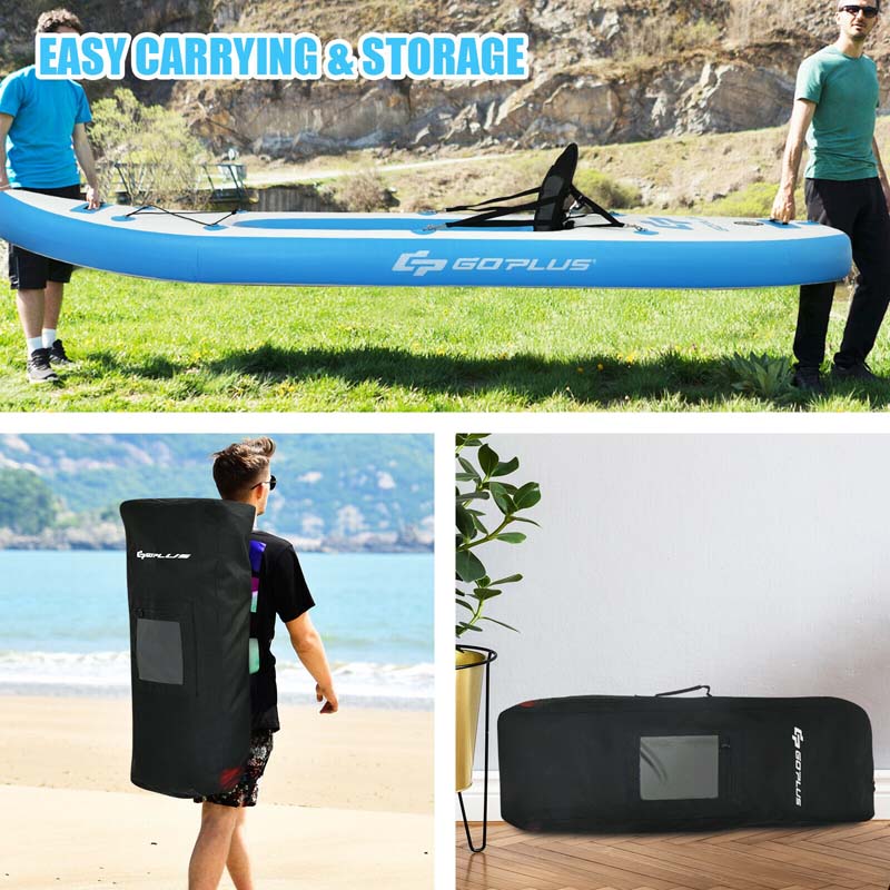 1-Person Inflatable Kayak for Touring & Fishing with Adjustable Aluminum Oars, 11FT Portable Recreational Rowboat Canoe Raft