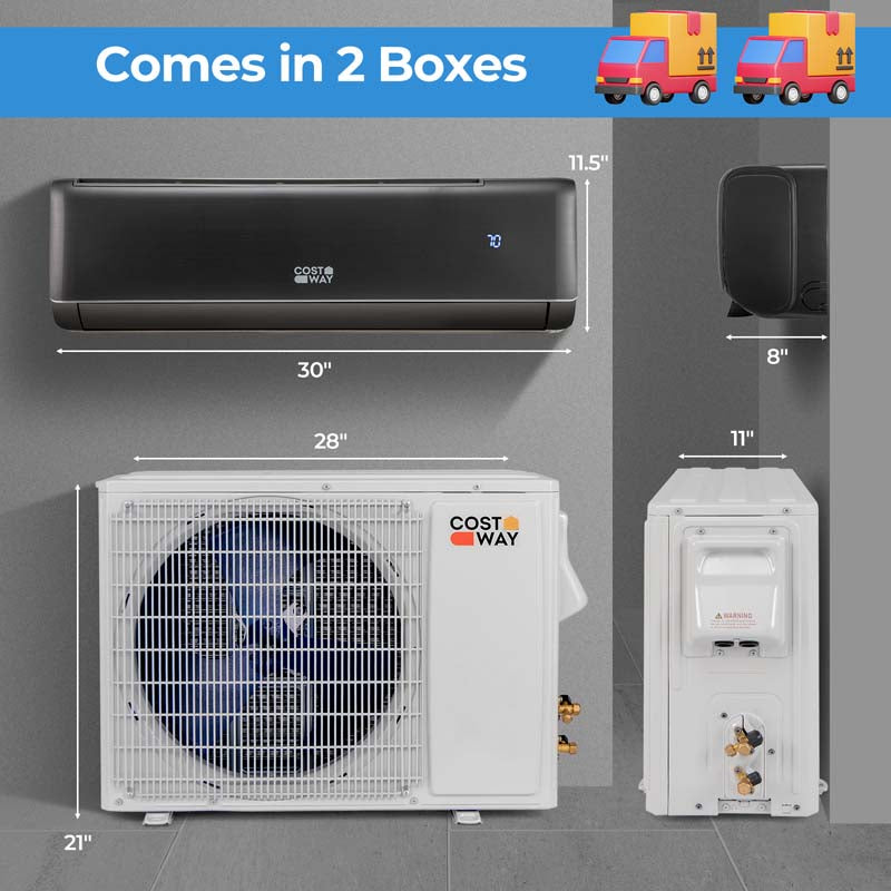12,000 BTU Mini Split Air Conditioner and Heater, 21 SEER2 208-230V Inverter Split AC Unit with Heat Pump