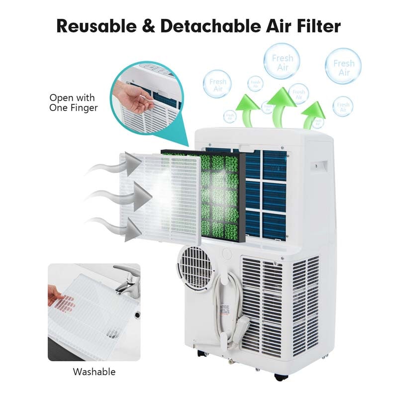 12000 BTU 4-in-1 Portable Air Conditioner w/Heat Cool Fan Dry & Sleep Mode, WiFi & Alexa Control AC Unit, Cools Up to 450 sq.ft