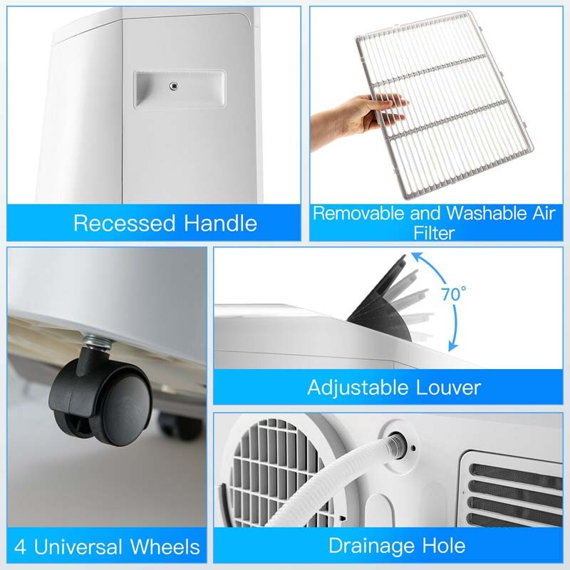 12000 BTU 4-in-1 Portable Air Conditioner w/Heat Cool Fan Dry & Sleep Mode, WiFi & Alexa Control AC Unit, Cools Up to 450 sq.ft