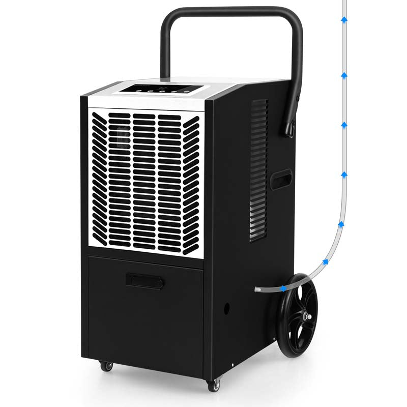 140 Pints Portable Crawl Space Dehumidifier w/Pump & Drain Hose, Industrial Commercial Dehumidifier for Basement Warehouse