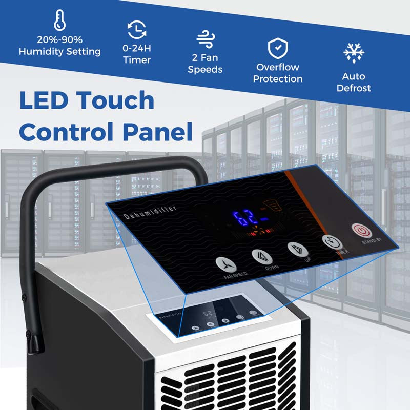 140 Pints Portable Crawl Space Dehumidifier w/Pump & Drain Hose, Industrial Commercial Dehumidifier for Basement Warehouse