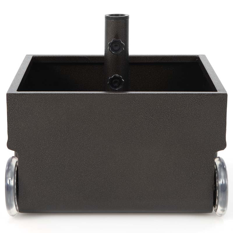 170 lbs 2-in-1 Patio Market Umbrella Base with Wheels, Heavy Duty Fillable Umbrella Stand, Garden Flower Box with Drainage Hole