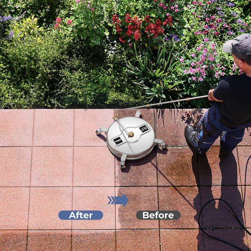 16.5" 2-in-1 Pressure Washer Surface Cleaner w/Casters, 4000 PSI Stainless Steel Undercarriage Pressure Washer Attachment
