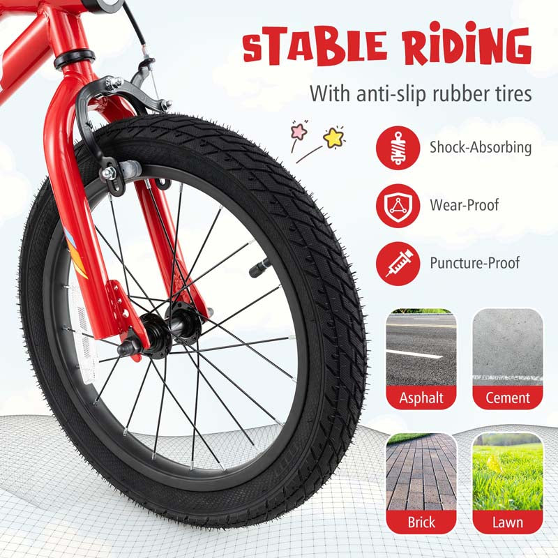 Lighted Kids Bike for 4-8 Years Old Children Sport Bicycle with 7-Mode LED Lighted Frame, Headlight, Flash Training Wheels, Dual-Brake