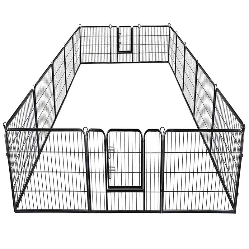 40" 16/8 Panel Pet Playpen with Door, Foldable Dog Exercise Pen, Metal Dog Puppy Cat Fence Barrier Kennel