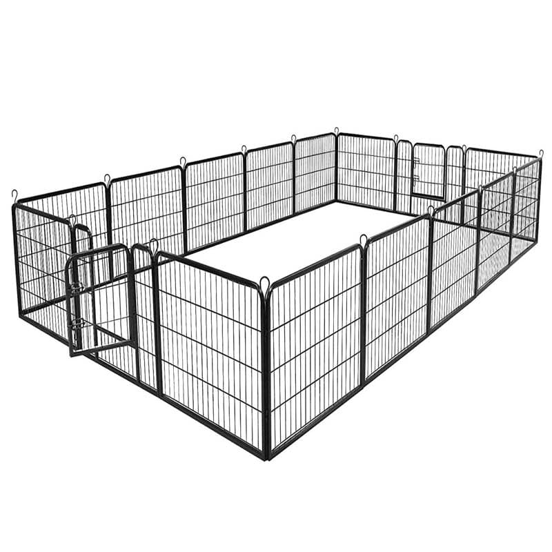 40" 16/8 Panel Pet Playpen with Door, Foldable Dog Exercise Pen, Metal Dog Puppy Cat Fence Barrier Kennel