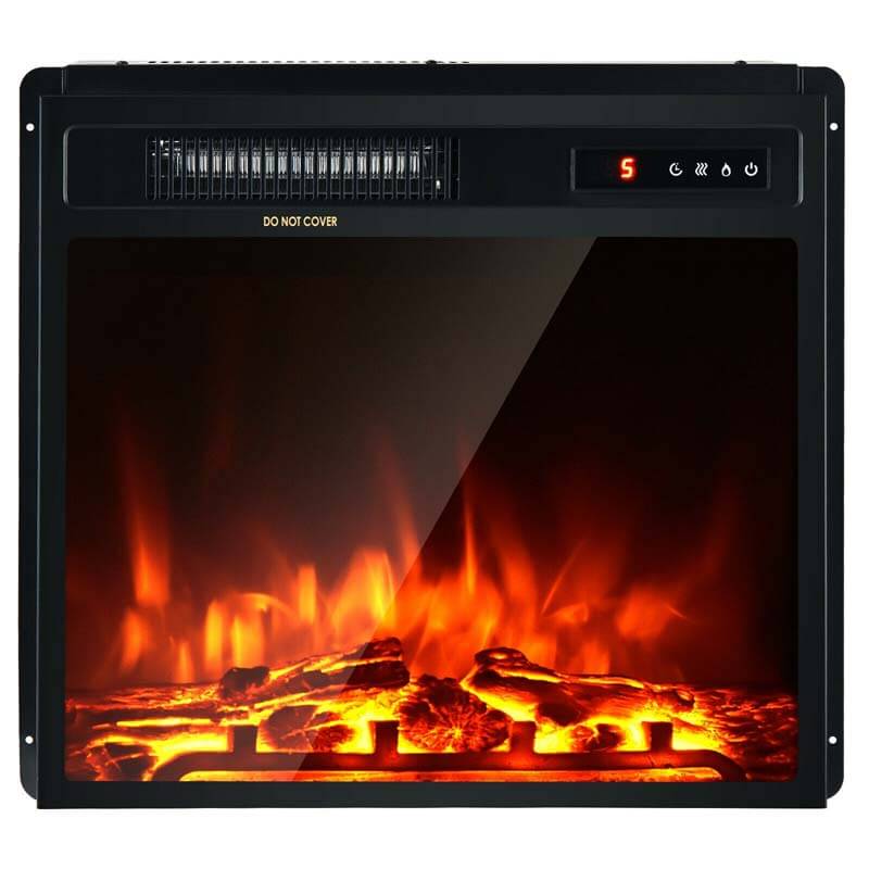 18" 1500W Electric Fireplace Heater with 5 Flame Effects, Freestanding & Wall Mounted Electric Fireplace Insert