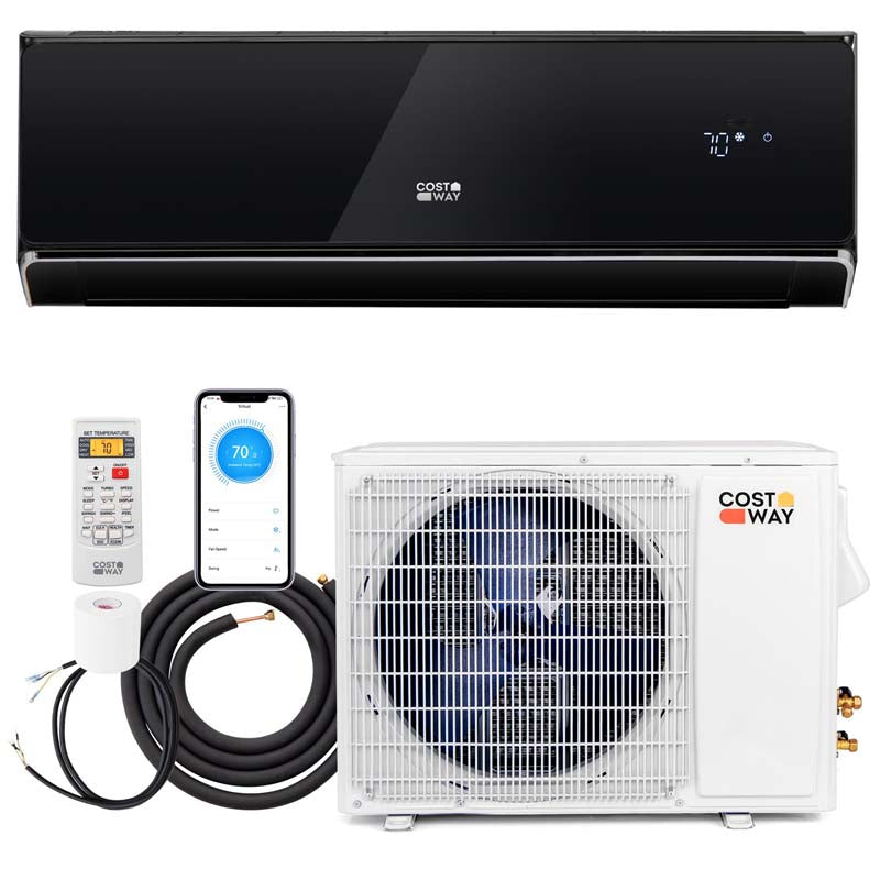 24,000 BTU Wifi Enabled Mini Split Air Conditioner Heater with Alexa, 21 SEER2 208-230V Wall-Mounted Ductless Inverter AC Unit