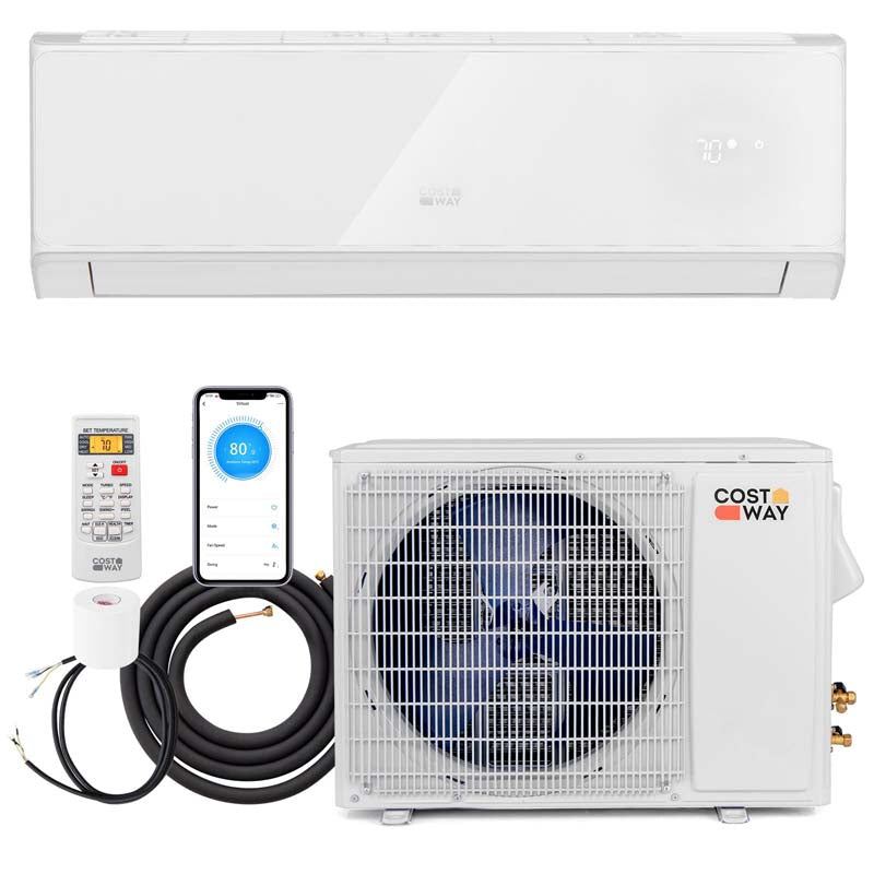 24,000 BTU Wifi Enabled Mini Split Air Conditioner Heater with Alexa, 21 SEER2 208-230V Wall-Mounted Ductless Inverter AC Unit
