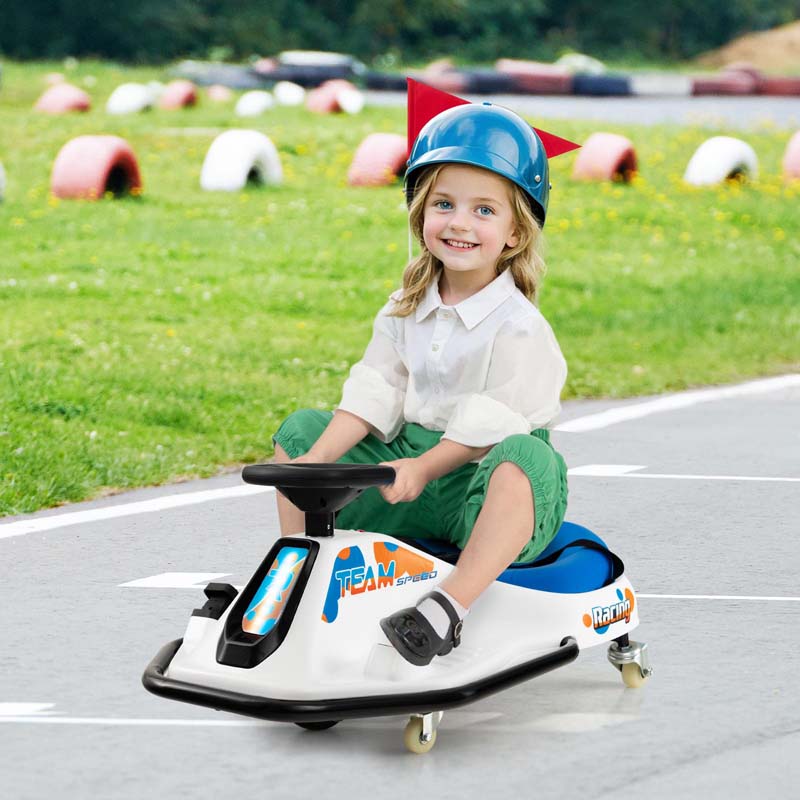 24V Kids Ride On Drift Car with 360° Spin, 3 Flags Included, Electric Drifting Go Kart for Kids,  Racing Car for Toddlers Aged 3+