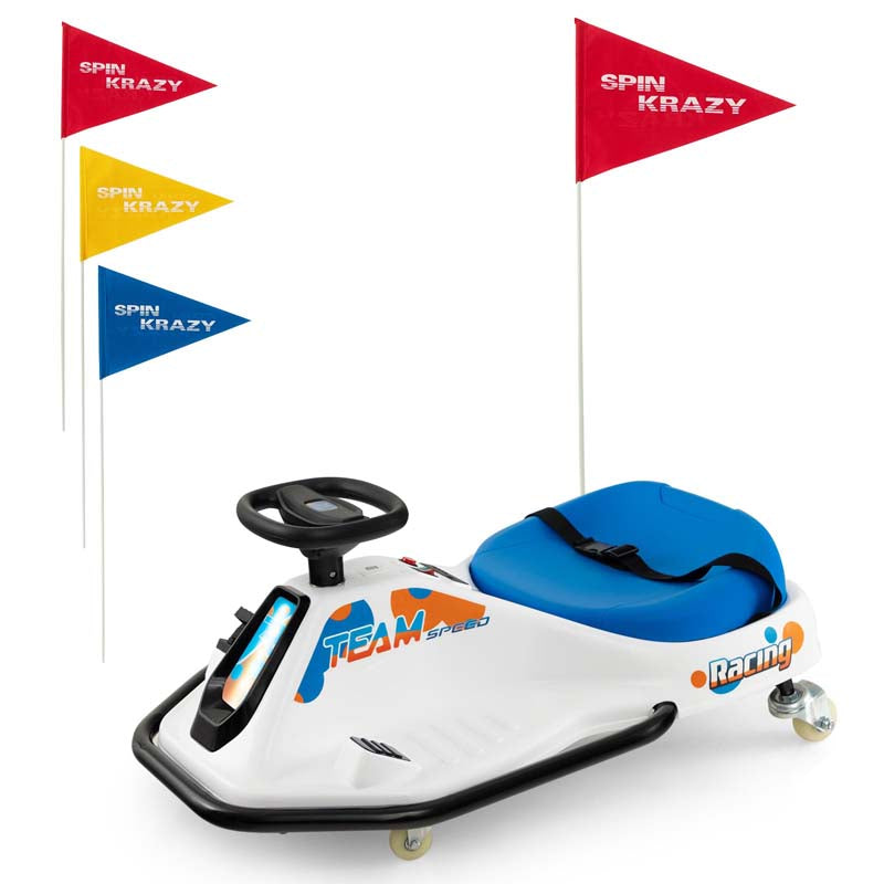 24V Kids Ride On Drift Car with 360° Spin, 3 Flags Included, Electric Drifting Go Kart for Kids,  Racing Car for Toddlers Aged 3+